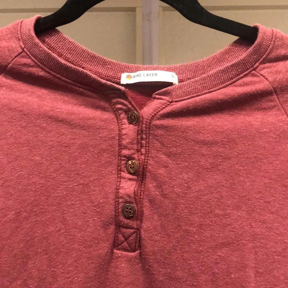 Marine layer long sleeved cotton henley - Picture 2 of 7